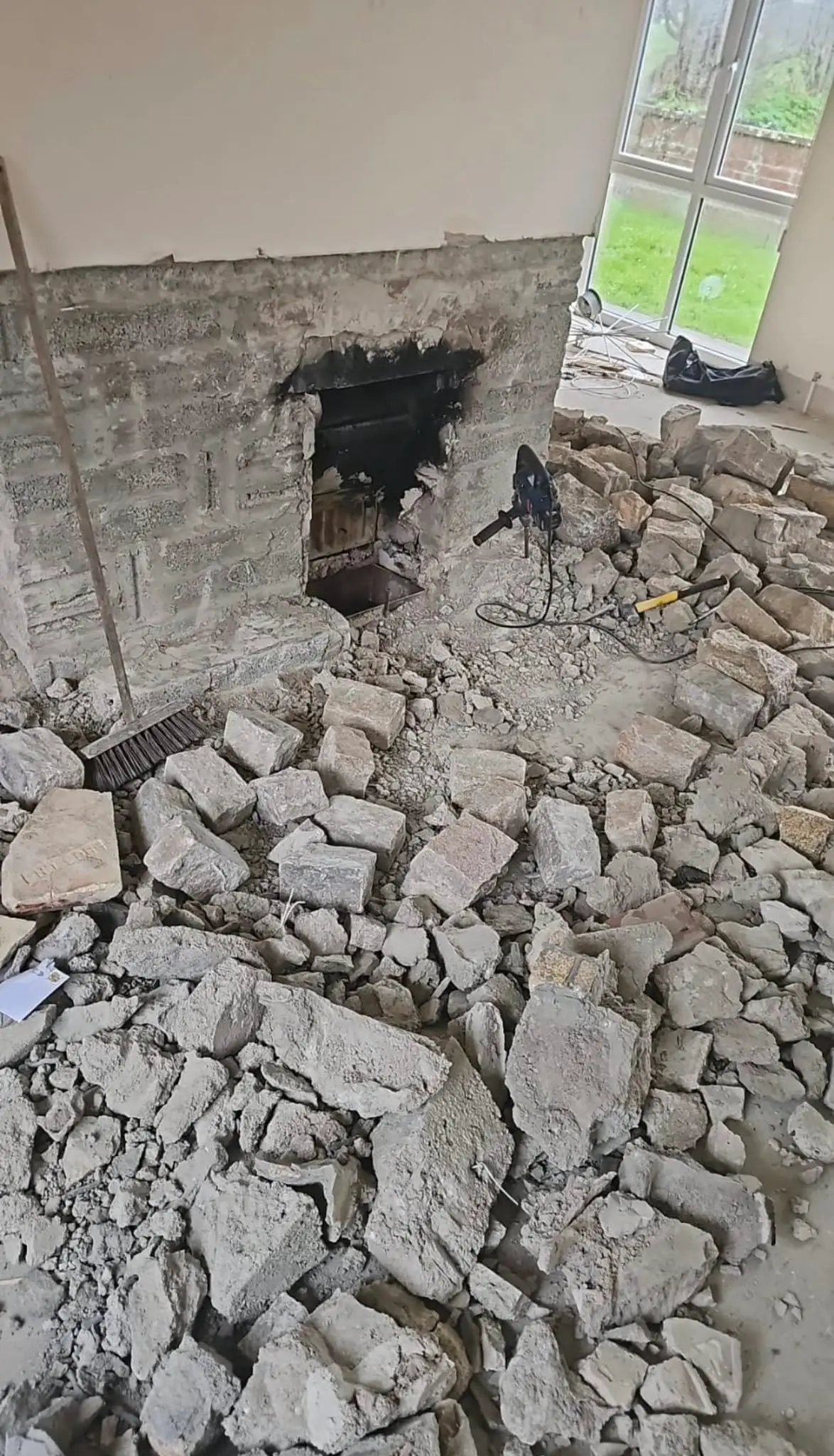 During — fireplace out