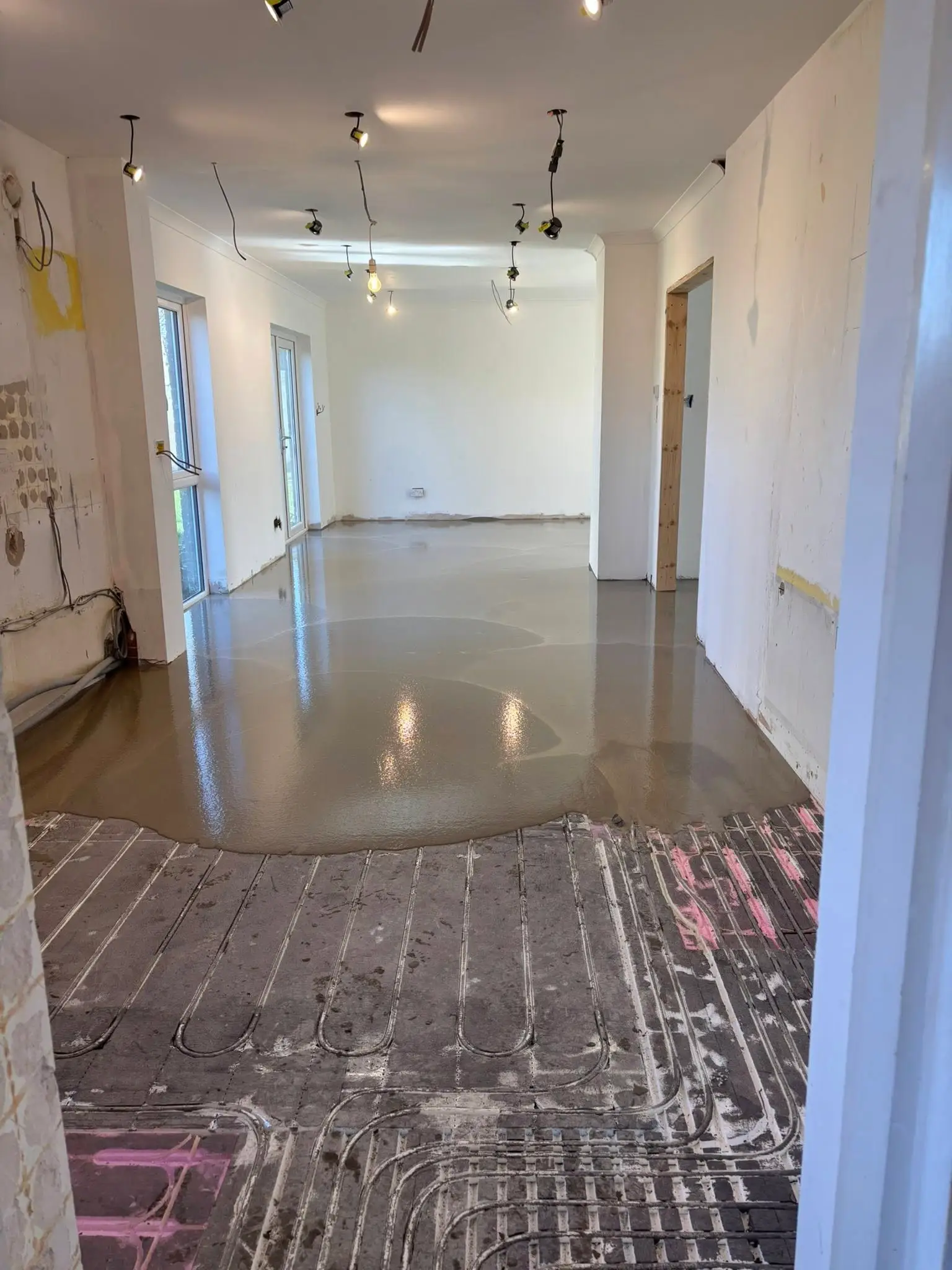 During — UFH laid and self-levelled
