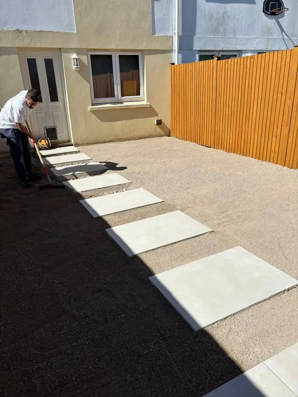 Patio sub-base & first slabs